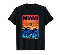 Wear Miami Florida T Shirts, Abstract Miami Sunrise Graphic T-Shirt