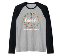 Wear Orange Peace Sign Enough End Gun Violence Manche Raglan
