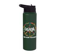 Wear Orange Peace sign Enough End Gun Violence Stainless Steel Insulated Water Bottle