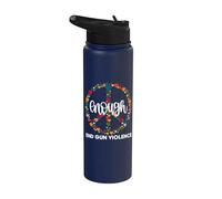 Wear Orange Peace sign Enough End Gun Violence Stainless Steel Insulated Water Bottle