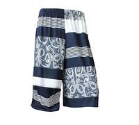 WEAR THE FASHION Jupe-culotte courte extensible à taille élastique pour femme, longueur 3/4, jambe large, grande taille, Bleu marine abstrait, 36-38