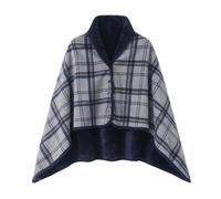 Wearable Blanket, Comfy Poncho Throw With Buttons,Comfy Plaid Shawl For Office, For Office, Bed, Sofa And Outdoors, All Seasons(A-grey,80X135CM)