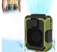 Wearable waist-mounted fan and power bank with desktop stand, 3-in-1 mini with light, ultra-quiet strong wind, portable waist clip fan, USB charging, 3 adjustable speeds, 6000mAh polymer battery