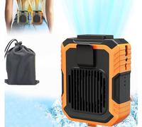 Wearable waist-mounted fan and power bank with desktop stand, 3-in-1 mini with light, ultra-quiet strong wind, portable waist clip fan, USB charging, 3 adjustable speeds, 6000mAh polymer battery