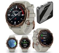 Wearable4U - Garmin Descent Mk3 & Mk3I 51 mm & 43 mm, ordinateur de plongée en titane - Sangle extra longue | Jusqu'à 25 jours d'autonomie, écran AMOLED, montre intelligente GPS multibande et ensemble