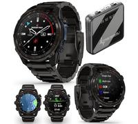 Wearable4U - Ordinateur de plongée Garmin Descent Mk3 & Mk3i 51 mm et 43 mm, titane - Sangle extra longue | Jusqu'à 25 jours d'autonomie, écran AMOLED, montre intelligente GPS et ensemble cadeau (010