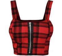 WearAll - Bustier Imprimé Aztèque Tribal Top - Hauts - Femme - Rouge Tartan - 36-38