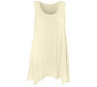 WearAll Débardeur long sans manches à col rond pour femme - Taille 36-54, crème, 36-38