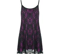 WearAll - Femmes Grand Taille Sheer Mousseline Dentelle doublé Bretelles sans Manches Balançoire Vest - Hauts - Pourpre - 48-50