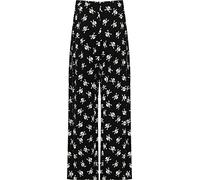 WearAll Femmes Plus Palazzo Évasée Pantalon Dames Crâne Bones Imprimer Large Jambe Pantalon Nouveau - Crâne Os - 52-54