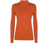 WearAll Flirty Wardrobe Pull stretch à manches longues pour femme Uni, rouille, XXL (grande taille)