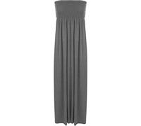 WearAll Grande taille Femmes Imprimé Bandeau Bustier Froncé Robe Longue Maxi - 44-50, Anthracite., 44-46
