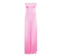 WearAll Grande taille Femmes Imprimé Bandeau Bustier Froncé Robe Longue Maxi - 44-50, Bébé rose., 36-38