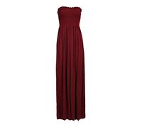 WearAll Grande taille Femmes Imprimé Bandeau Bustier Froncé Robe Longue Maxi - 44-50, Vin, 44-46