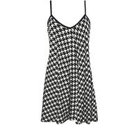 WearAll - Grande Taille imprimé Mini-Robe débardeur Top - Dent De Chiens - 44-46
