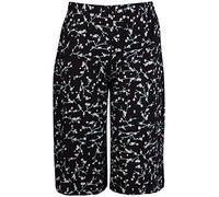 WearAll Jupe-culotte en crêpe uni extensible pour femme Grande taille 40-58, #Fleur noire et blanche, 20-22