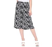 WearAll Jupe-culotte en crêpe uni extensible pour femme Grande taille 40-58, #Imprimer 1, 40-42