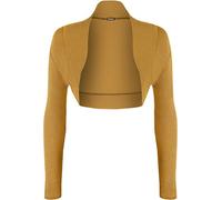 WearAll Ladies Long Sleeve Shrug Womens Bolero Cardigan Top Mustard 16-18