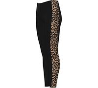 WearAll Legging taille haute imprimé à rayures latérales pour femme Motif tartan effet mouillé, Motif léopard Marron, 48/50/grande taille
