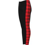 WearAll Legging taille haute imprimé à rayures latérales pour femme Motif tartan effet mouillé, Rouge écossais, 48/50/grande taille