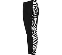 WearAll Legging taille haute imprimé à rayures latérales pour femme Motif tartan effet mouillé, zébré, 48/50/grande taille