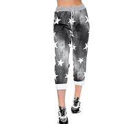 WearAll Pantalon de jogging élastique avec cordon de serrage pour femme Imprimé floral, Start Print Noir, 48/50/grande taille