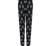 WearAll Pantalon intégral en lin à imprimé floral pour femme avec taille élastique 36 à 70, Motif floral bleu sarcelle., 50-52