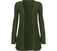 WearAll - "Pocket Cardigan à Manches Longues - Hauts - Femme - Vert Foncé - 36-38