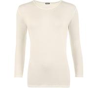 WearAll - T-Shirt Simple à Manches Longues - Hauts - Femmes - Crème - 48