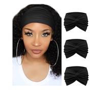 Weardear Headbands Bandeau Cheveux Femme Hair Bandeaux Bandeau Cross Élastique Bande de Cheveux Accessoire D'entraînement Running Sport Yoga Élastique Noir 398 L