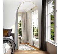 Weare Home Miroir arqué, 192 x 85 cm, sur pied bombé, cadre doré, long., deb., mont. au mur, incliné, sol, chambre à coucher, salon
