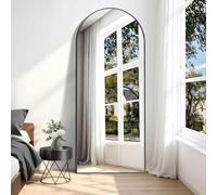 Weare Home Miroir complet arqué, 179 x 65 cm, sur pied bombé, cadre métal noir, mural, incliné, sol