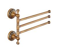 Weare Home Porte-serviettes en laiton, 3 bras, finition bronze antique, rotatif, style rétro vintage pour salle de bain