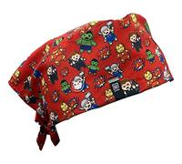WEARK Bonnet de Santé Femme Homme Infirmière Dentiste Pédiatre Cheveux Longs avec Boutons et Nœud Devant (héros)