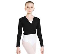 Wearmoi Menuet Cache-cœur en acrylique tricoté pour fille, noir, âge 8/10