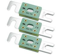 Weasch Lot de 3 fusibles ANL de 750 A, composant reconnu UL, robuste 80 V CC, corps en fibre de verre haute température en cuivre nickelé pour stockage d'énergie de la batterie, camping-car, marine