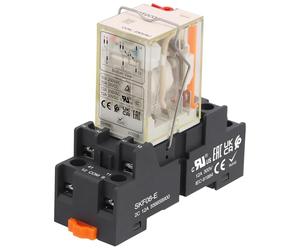Weasch Relais de puissance électromagnétique avec bouton de test, RKF2CO730LT, 8 broches 12 A, bobine de relais AC 220 V, 2NO 2NC DPDT, avec indicateur LED, base de prise de terminal enfichable