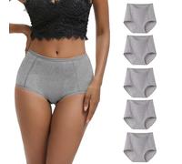 WEASIC Lot Culotte Femme Coton Taille Haute Slip Femme Coton Culottes Lot de Culotte Invisible Culottes, Shorties et Strings Grande Taille sans Couture sans Complexe (Pack of 5 - Grey, S)