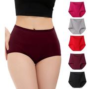 WEASIC Lot Culotte Femme Coton Taille Haute Slip Femme Coton Culottes Lot de Culotte Invisible Culottes, Shorties et Strings Grande Taille sans Couture sans Complexe (Pack of 5 - Multicolor 3, XXL)
