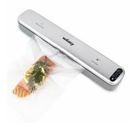 Wëasy Appareil de Mise Sous Vide Alimentaire SIL85 Inox 30cm, Machine sous Vide Professionnelle, Aliments Secs & Humides, 10 Sacs Lavables Réutilisables