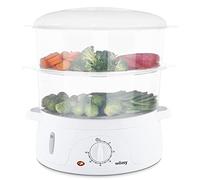 Wëasy Cuiseur Vapeur Electrique VEGE8 Multifonction 9L, 3 Niveaux Amovibles, Bol cuiseur à Riz 1L + Support Œufs, Minuteur 60min, Conservation Vitamines