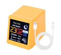 Weather Clock, Digital Weather Station, Rechargeable Humidity Monitor, Smart Alarm, Atmospheric Insight, Portable Desktop Date Time Display, Indoor Outdoor Use, 3.5x4.8x4 cm
