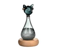 Weather Glass Cat Shape Atmospheric Predictor Bottle Analog Weather Station