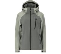 WEATHER REPORT Camelia Veste imperméable pour femme 15 000 mm, respirante et sans PFC avec capuche réglable, détails réfléchissants et fermeture éclair YKK, Baume vert, 46