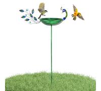 Weather Resistant Bird Bath, Animal Design Feeder, 24.4 inches Rustproof Garden Bath with Build, Outdoor Water Dish, Bird Feeder with Decorative Style, Garden Accessory for Lawn Pond