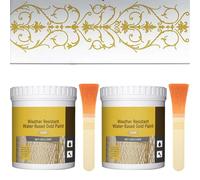 Weather Resistant Water-Based Gold Paint, Water Based Rust Converter Paint, Gold Weatherproof Painting, Weather Resistant Anti Rust Painting for Metal Decorative & Refurbishment, With Brush (2set)