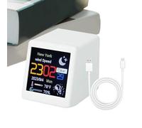 Weather Station Clock,3,5 x 4,8 x 4,8 x 4 Small Digital Weather Forecast - Effortless Time Management Home Humidity Moniteur Rechargeable Date Time Portable Desktop Smart Control Alarm For Wall Desk