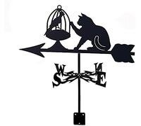 Weather Va ne Weathercock Indicateur de direction soufflé en acier inoxydable pour toit extérieur ferme cour décoration
