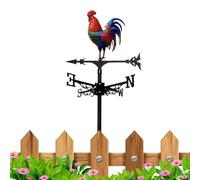 Weather Vane - 12.6x1.18x22.44 inches Decorative Rooster Yard Ornament, Roof Mount Wind Direction Indicator with Rustic Farmhouse Style Design, Durable Outdoor Weather Vane Sculpture