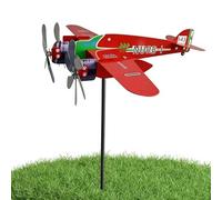 Weather Vane, Decorative Vintage Airplane Weathervane, Metal Wind Direction Indicator, Outdoor Garden Windmill Ornament, Durable Rust Resistant Yard Decor with Smooth Rotating arrrow for Lawn Garden